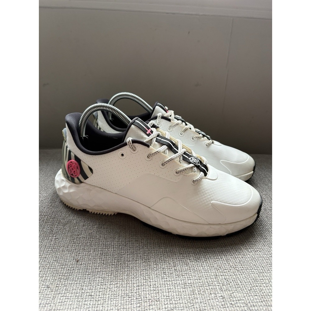 G/FORE GFORE MG4+ Zebra Stripe Golf Shoe Sneaker ⛳️ LADIES 8.5 White Pink Black - Picture 3 of 8